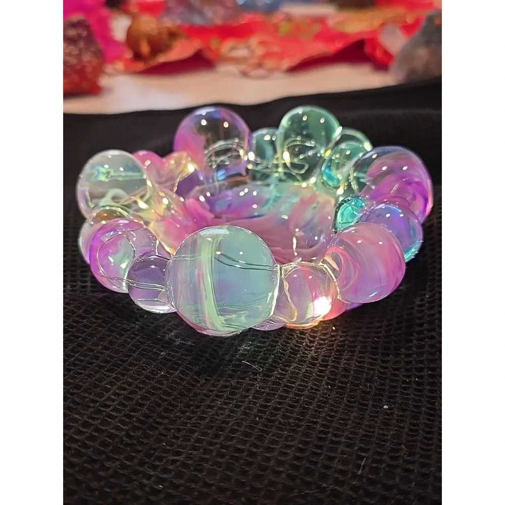 Handmade Resin‎ Bubble Bowl Decoration Keys Gift Wrapped Candy Light Up 656